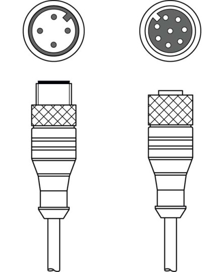 Cablu de interconectare 50120999, K-DS M12A-8P-4P-2m-L-PUR