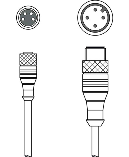 Cablu de interconectare 50107276, K-DS M8A-M12A-4P-0,3m-PVC