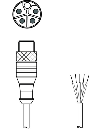 Cablu de conectare 50143056, KD PL-M12-5A-P0-250-2.5