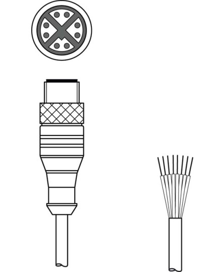 Cablu de conectare 50137381, KS GB-M12-8A-P7-300