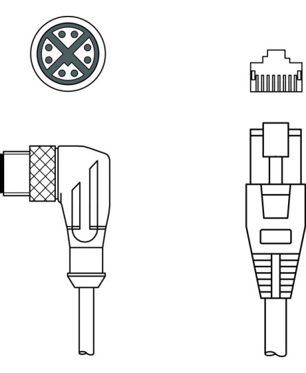 Cablu de interconectare 50136187, KSS GB-M12-8W-RJ45-A-P7-020