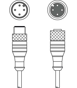 Cablu de interconectare 50125173, K-DS M12A-M12A-4P-0,2m-X1-PVC