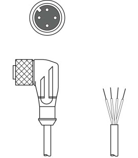 Cablu de conectare 50130936, KD U-M12-4W-P1-020-3DP