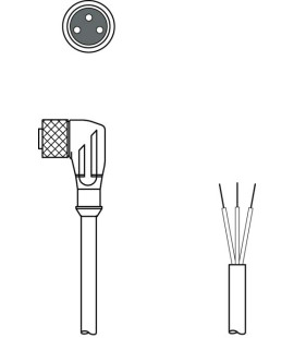 Cablu de conectare 50130893, KD U-M8-3W-P1-020-DP