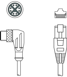 Cablu de interconectare 50136187, KSS GB-M12-8W-RJ45-A-P7-020